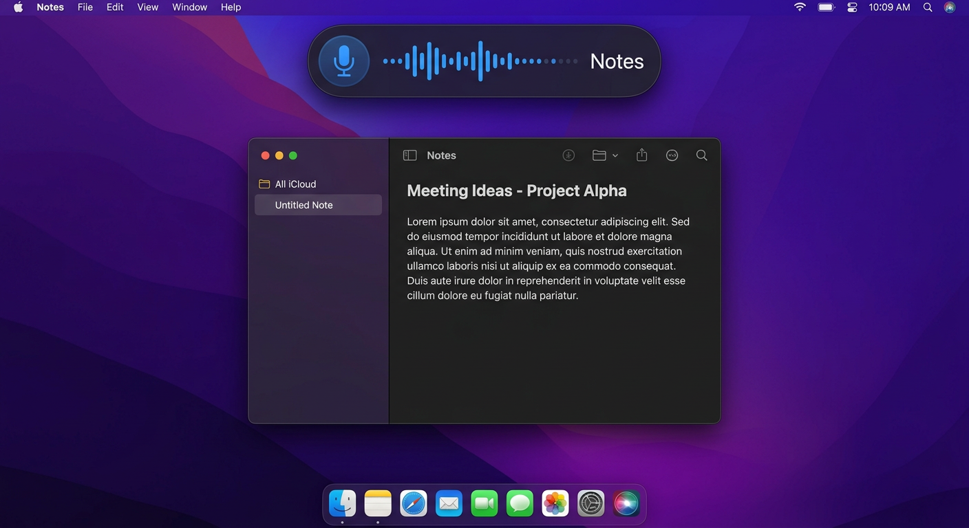 Dictation — Push-to-Talk voice input